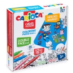 Hősök színezhető kétoldalú puzzle 12 db filctollal – Carioca Legnépszerűbb