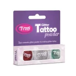 Kedvezményes ár TyToo Piros, ezüst és világos türkizzöld színű csillámpor szett 3×2,5ml