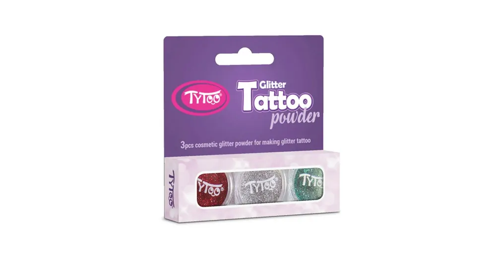 Kedvezményes ár TyToo Piros, ezüst és világos türkizzöld színű csillámpor szett 3×2,5ml