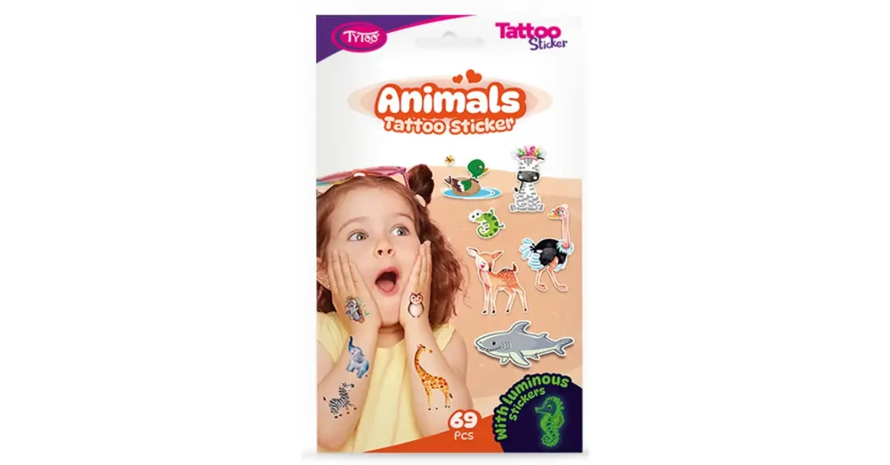 Nézd meg most TyToo Állatos tetoválás matrica szett 69 db-os