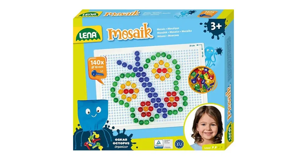 Utolsó esély LENA Mosaik Átlátszó pötyi kreatív szett 10 mm 140 db-os