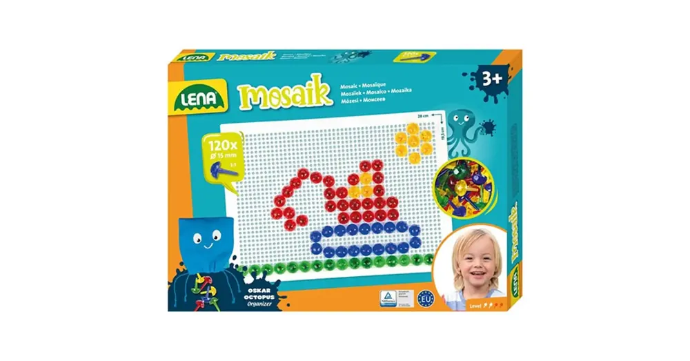 LENA Mosaik Átlátszó pötyi kreatív szett 15 mm 120 db-os Utolsó esély