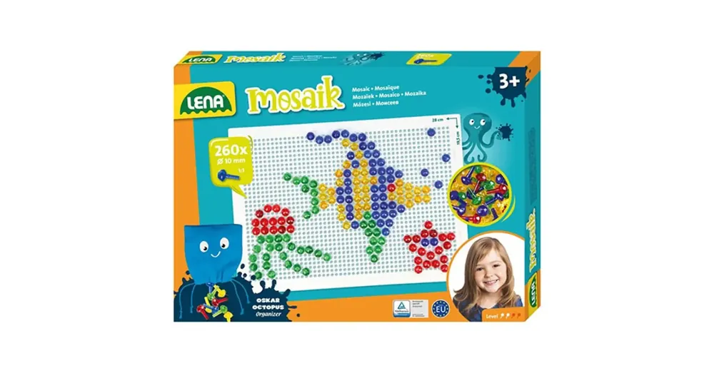 LENA Mosaik Átlátszó pötyi kreatív szett 10 mm 260 db-os Biztonságos fizetés