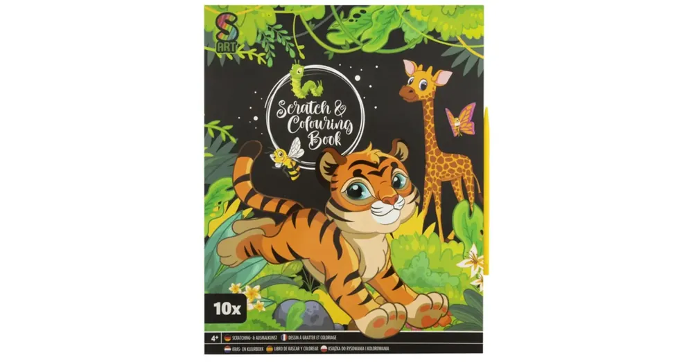 Képkarcoló és kifestő lapok, 26×21 cm-es 10 lappal és kaparó tollal több változatban Akció