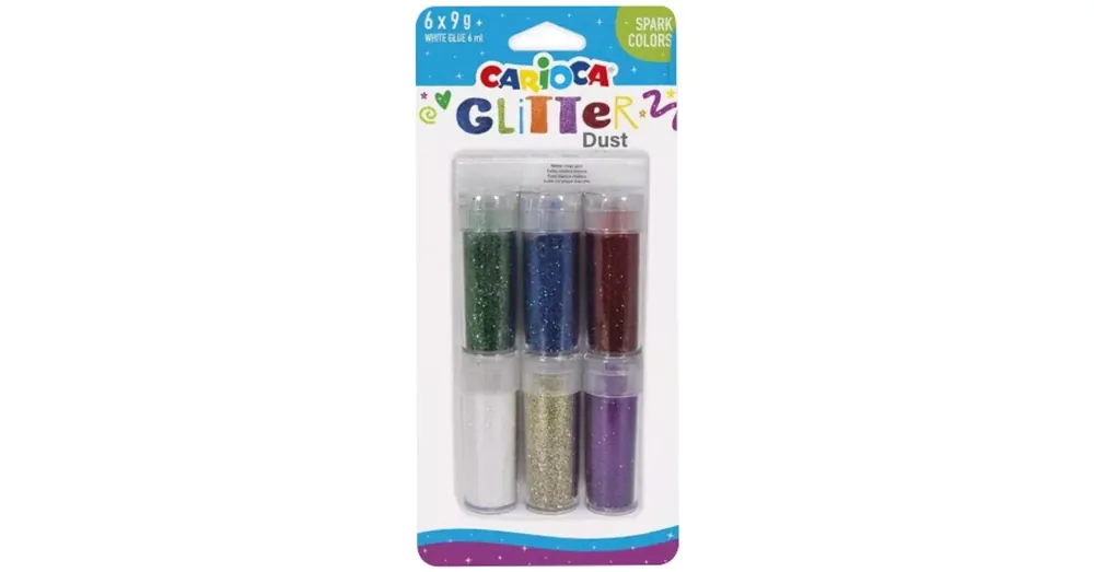 Olcsó Carioca Glitter Dust 6 db-os csillámpor szett tégelyben – Élénk színek