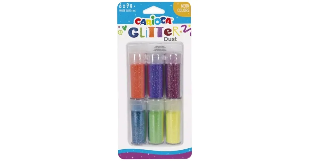 Carioca Glitter Dust 6 db-os csillámpor szett tégelyben – Neon színek Újdonság