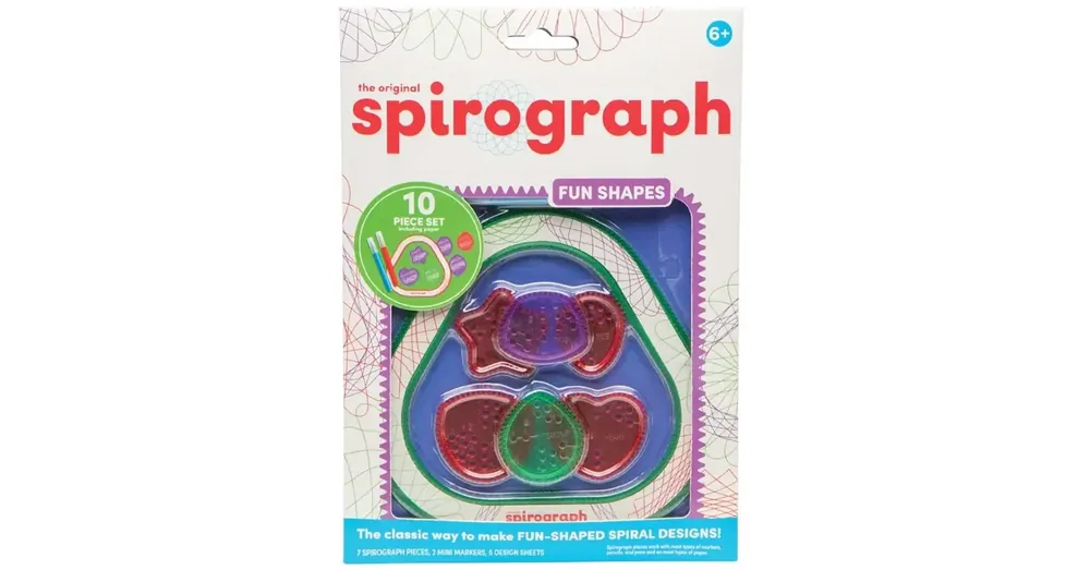 Spirograph FUN Shapes Spirográf – Szórakoztató formák 10 db-os kreatív szett Azonnali szállítás
