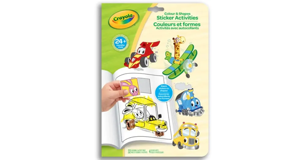 Crayola Mini Kids Járgányok 32 oldalas színezőfüzet matricákkal Gyors szállítás