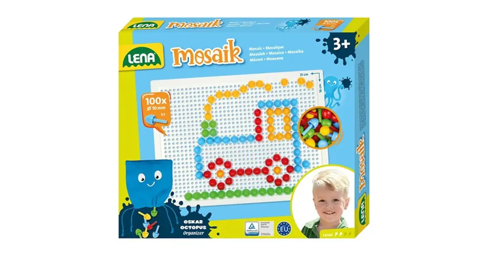 LENA Mosaik Áttetsző pötyi kreatív szett 10 mm 100 db-os Prémium