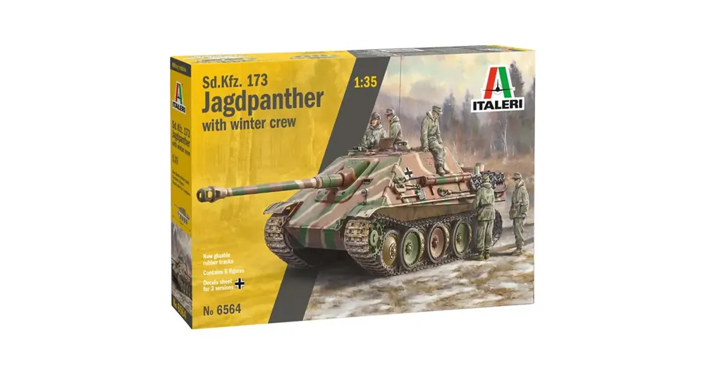 Italeri 1/35 Sd.Kfz.173 Jagdpanther tank legénységgel téli egyenruhában makett Biztonságos fizetés