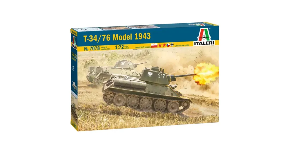 Italeri 1/72 T-34/76 Model 1943 tank makett Korlátozott ajánlat
