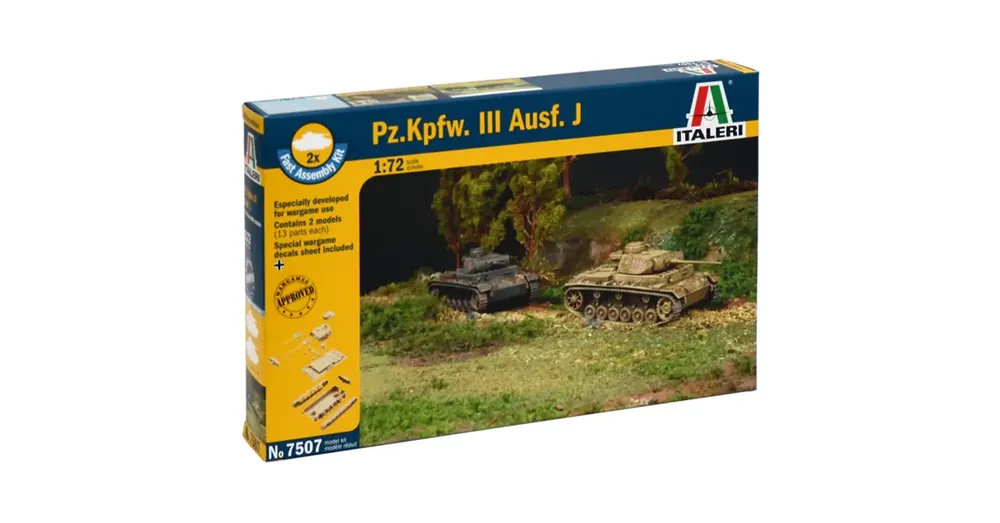 Kedvezményes ár Italeri 1/72 Pz.Kpfw. III Ausf. J tank 2 db-os makett szett