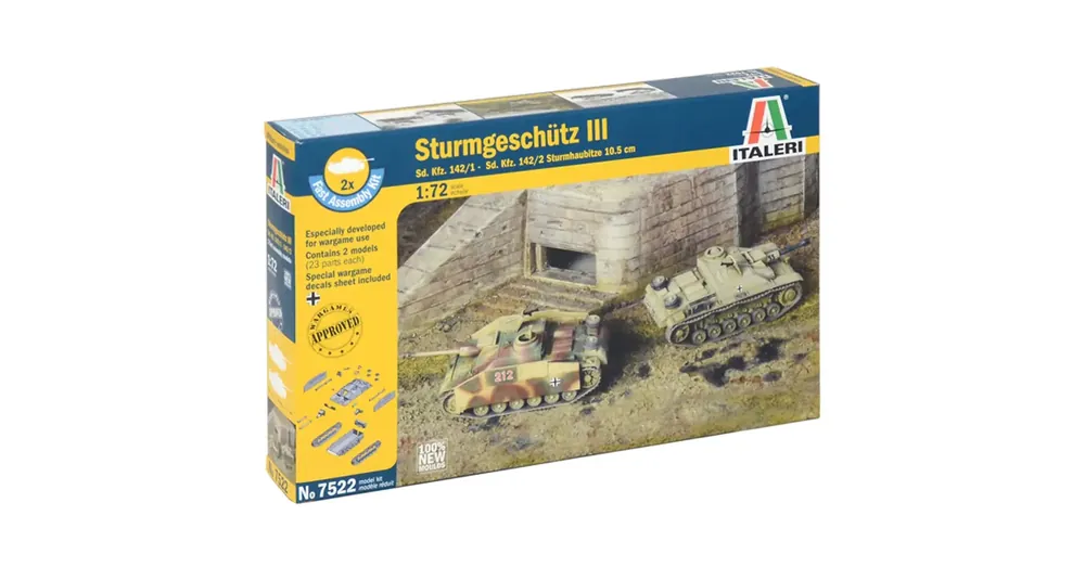 Bestseller Italeri 1/72 Sturmgeschütz III rohamlöveg 2 db-os makett szett