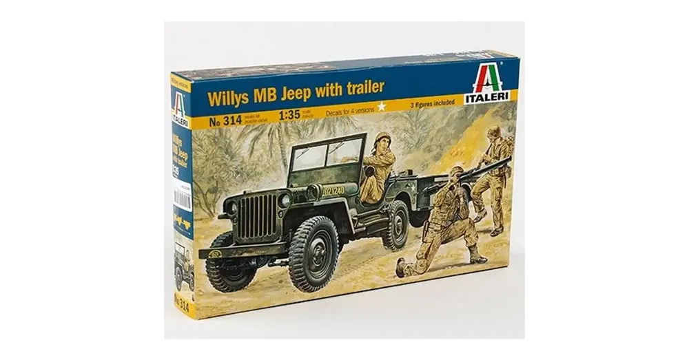 Utolsó esély Italeri 1/35 Willys MB katonai Jeep utánfutóval jármű makett