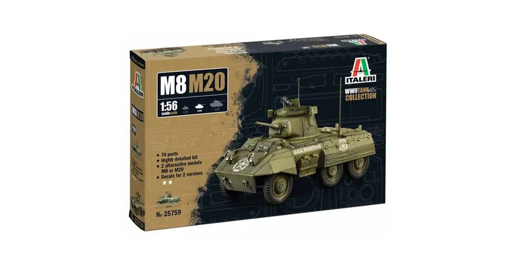 Italeri 1/56 M8/M20 tank makett Biztonságos fizetés