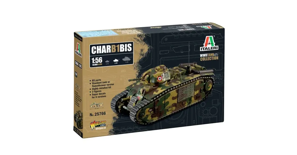 Utolsó esély Italeri 1/56 Char B1 Bis tank makett