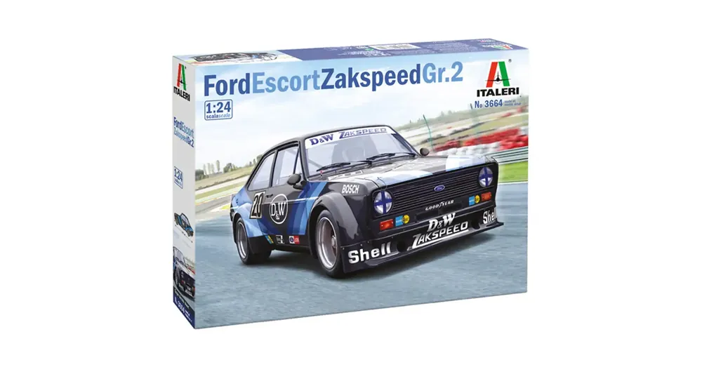 Alacsony ár Italeri 1/24 Ford Escort Zakspeed Gr.2 autó makett