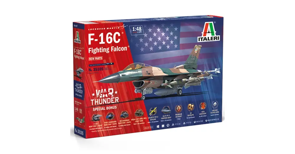 Exkluzív ajánlat Italeri 1/48 F-16C Fighting Falcon vadászrepülőgép makett