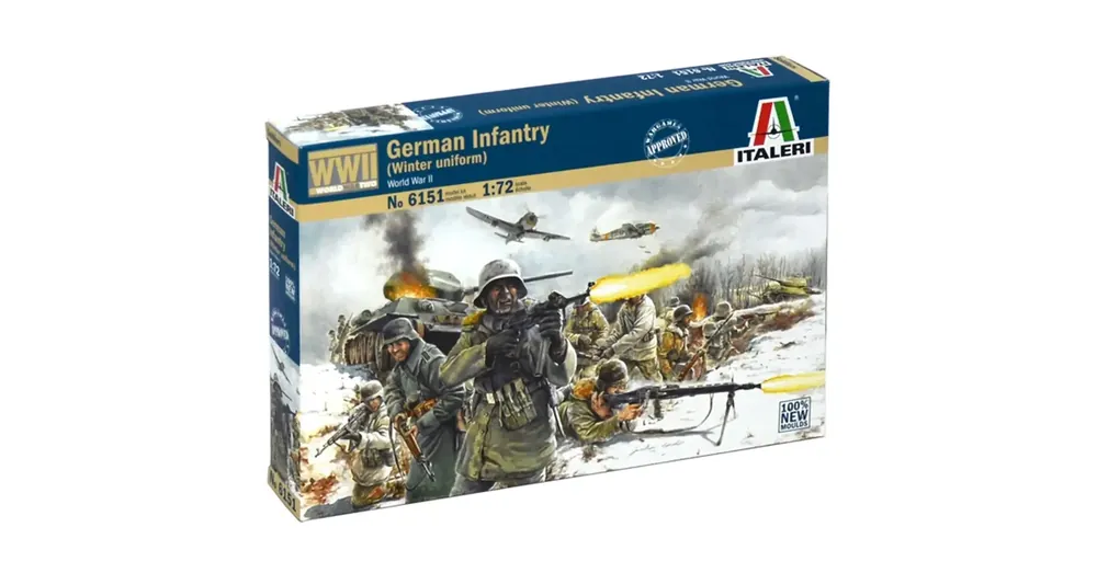 Italeri 1/72 German Infantry Winter Uniform – Német téli egyenruhás katonai figurák makett Kedvezmény