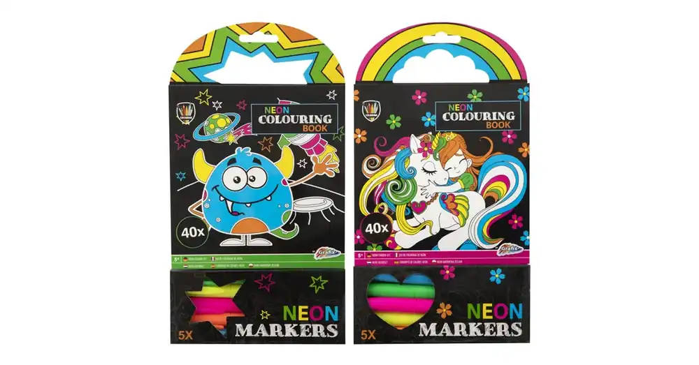 Grafix Neon 40 lapos kifestő készlet 5 db filctollal Végkiárusítás