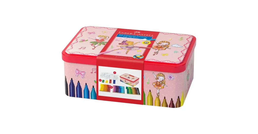 Ajánlat Faber Castell Connector filctoll készlet 33 db-os Ballerina mintás fém dobozban