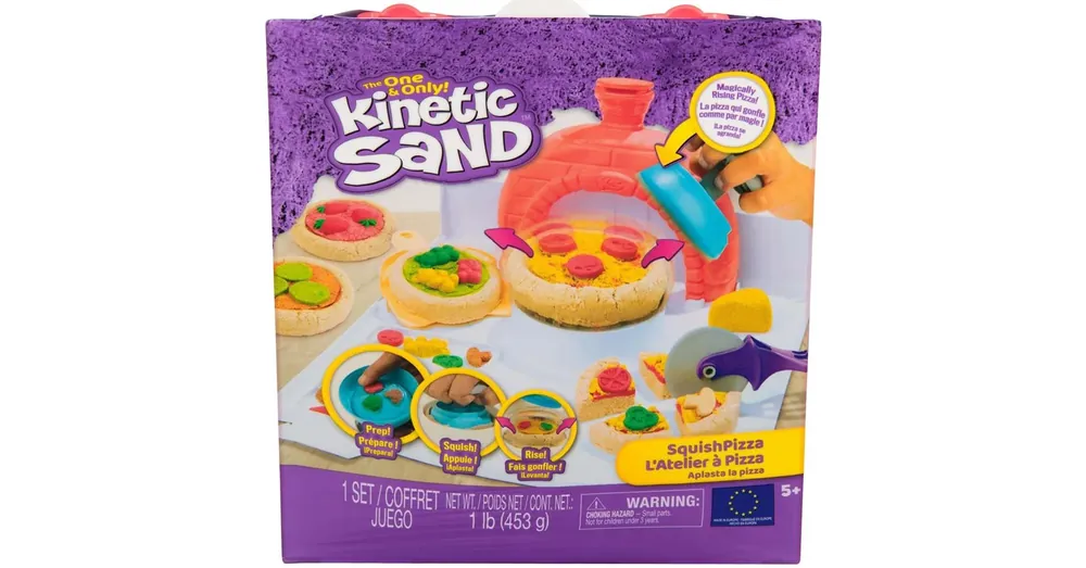 Azonnali szállítás Kinetic Sand Squish Pizza homokgyurma szett – Spin Master