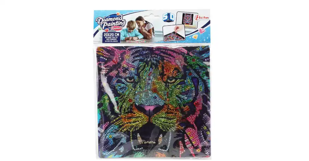 Outlet Gyémántszemes kirakó Tigris gyémántfestő szett 20×20 cm
