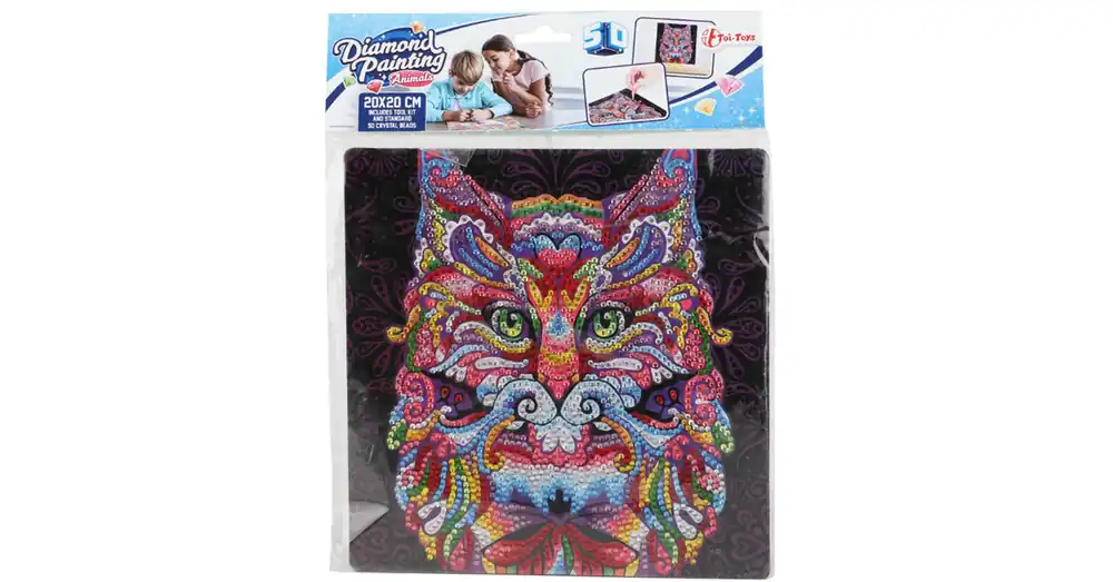 Olcsóbb Gyémántszemes kirakó Macska gyémántfestő szett 20×20 cm