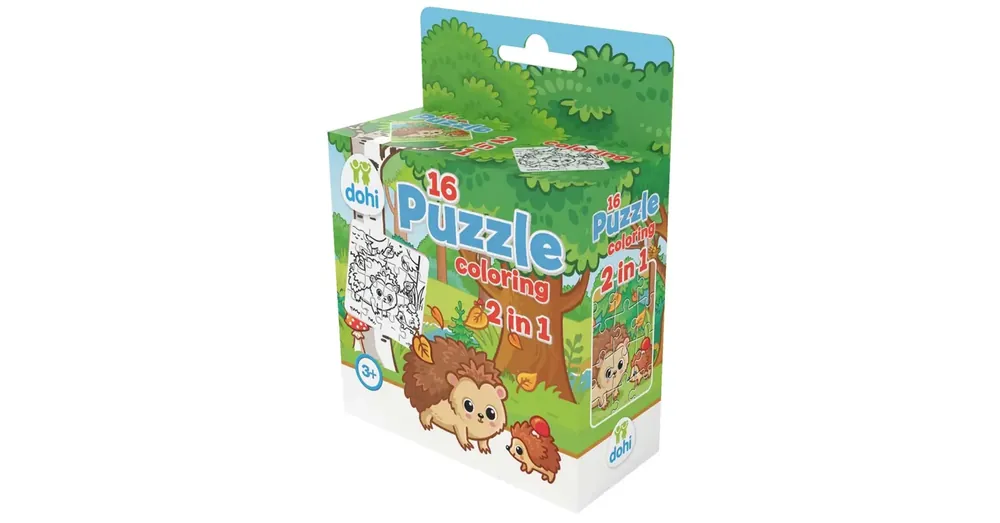 16 Darabos Színezős Puzzle 2 az 1-ben – Süni Végkiárusítás