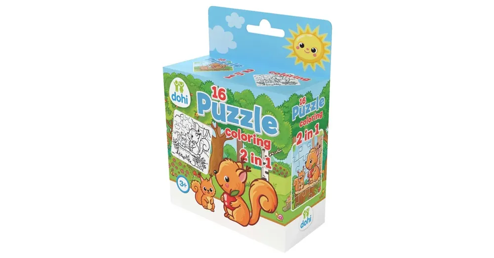 Biztonságos fizetés 16 Darabos Színezős Puzzle 2 az 1-ben – Mókus