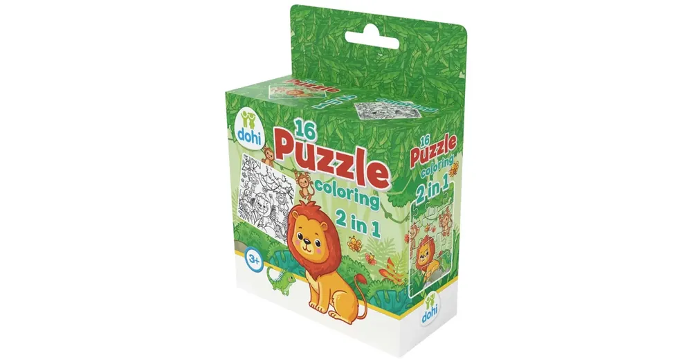 Biztonságos fizetés 16 Darabos Színezős Puzzle 2 az 1-ben – Oroszlán