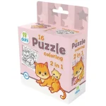 Biztonságos vásárlás 16 Darabos Színezős Puzzle 2 az 1-ben – Cica