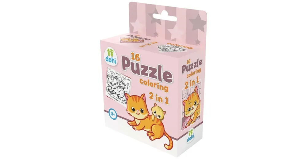 Biztonságos vásárlás 16 Darabos Színezős Puzzle 2 az 1-ben – Cica