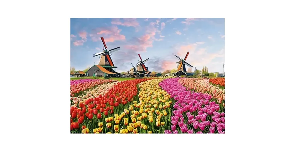 Gyémántszemes kirakó Holland tulipánmező gyémántfestő szett 30×40 cm Expressz szállítás