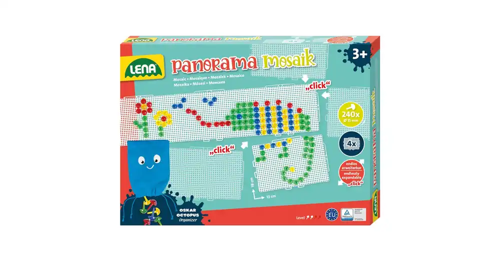 Rendeld meg most LENA Panorama Mosaik XL Áttetsző pötyi készlet 15 mm 240 db-os