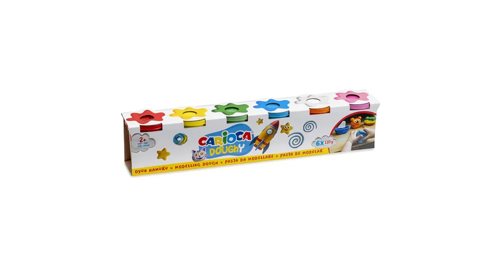 Szuper akció Doughy modellező gyurma szett tégelyben 6×110g – Carioca