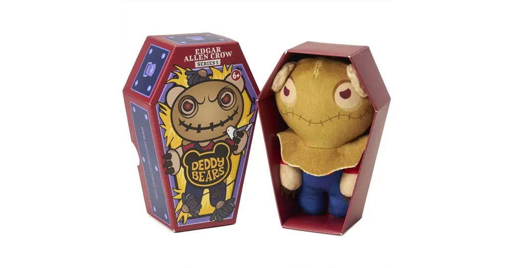 Legjobb ár Deddy Bear Edgar Allen Crow plüss koporsóban, 5. sorozat, 15 cm