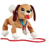 Peppy Pups Barna plüss kutya pórázzal 28cm Expressz szállítás