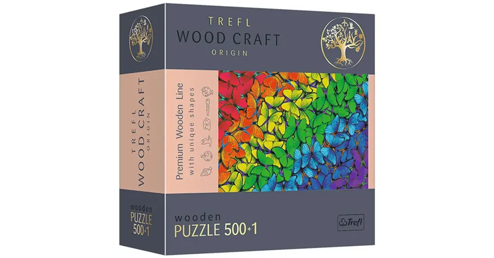 Ajánlat Wood Craft Szivárvány pillangók fa puzzle 500+1 db-os – Trefl