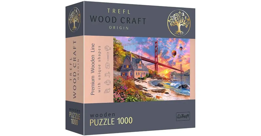 Wood Craft Naplemente a Golden Gate-nél fa puzzle 1000 db-os – Trefl Különleges ajánlat