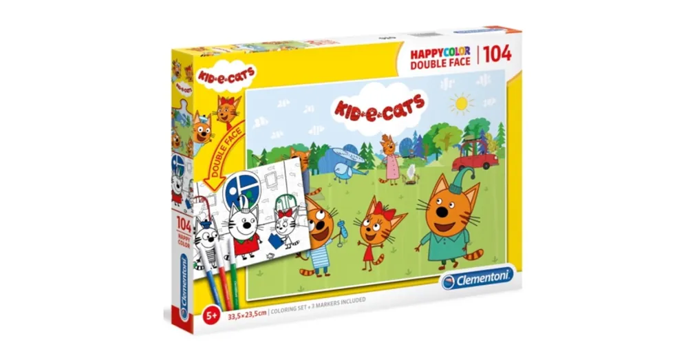 Legjobb ár Ici pici cicák Double 2 az 1-ben 104 db-os színezhető kétoldalas puzzle – Clementoni