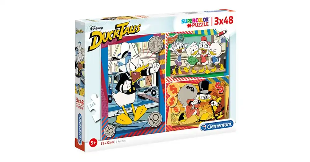 Vedd meg online Kacsamesék Supercolor 3 az 1-ben puzzle 3×48 db-os – Clementoni