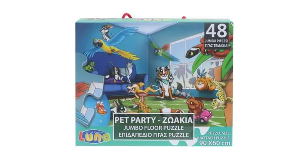 Biztonságos vásárlás Állati party 48 db-os padló puzzle 60×90 cm