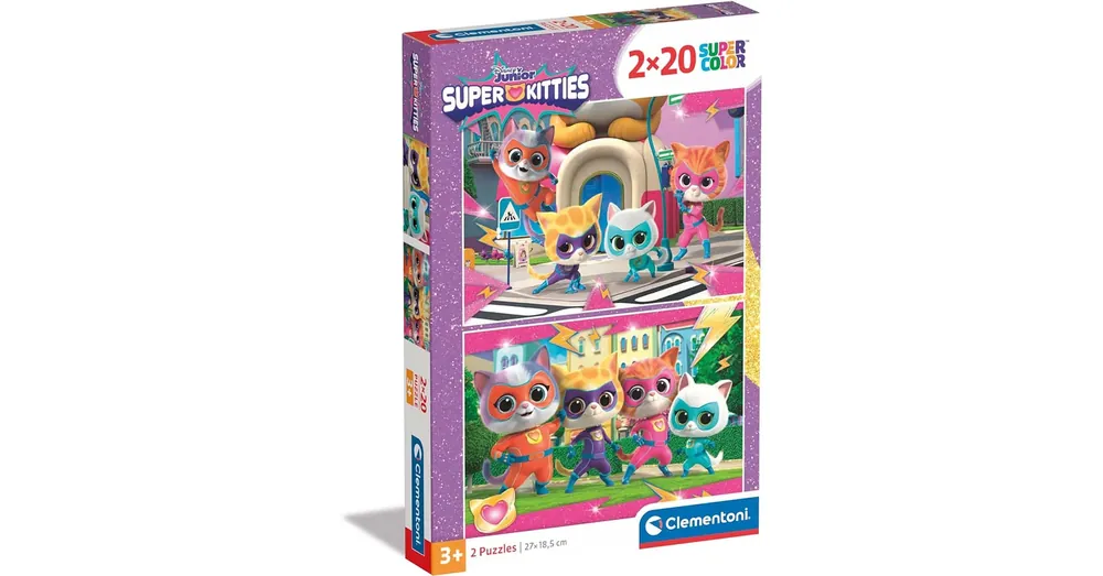 Akciós ár Super Kitties 2×20 db-os Supercolor puzzle – Clementoni