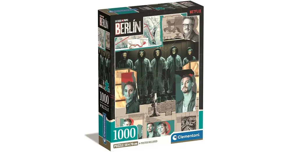 Szezonális akció A nagy pénzrablás Berlin szereplői 1000 db-os Compact puzzle 50×70 cm – Clementoni