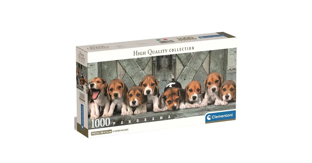 Kihagyhatatlan ajánlat Beagle kutyusok 1000 db-os panoráma puzzle 98×33 cm – Clementoni