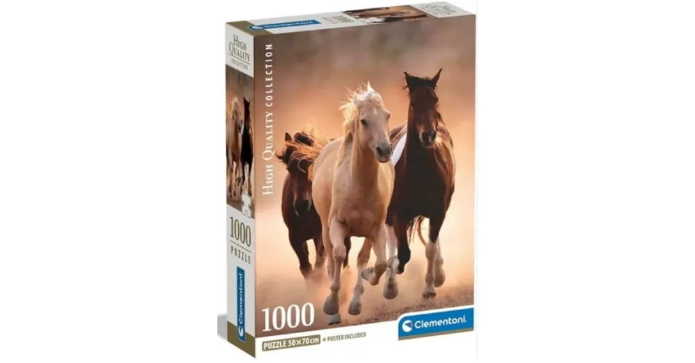 Vágtázó lovak HQC 1000 db-os puzzle poszterrel – Clementoni Utolsó esély