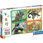 Állatok kölykeikkel 4 az 1-ben 12, 16, 20 és 24 db-os puzzle – Clementoni Különleges ajánlat