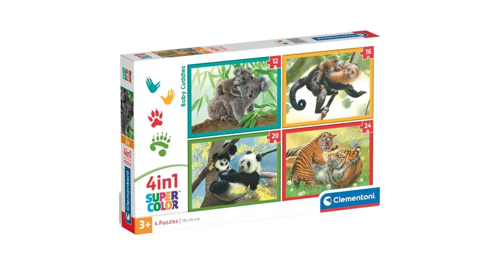 Állatok kölykeikkel 4 az 1-ben 12, 16, 20 és 24 db-os puzzle – Clementoni Különleges ajánlat