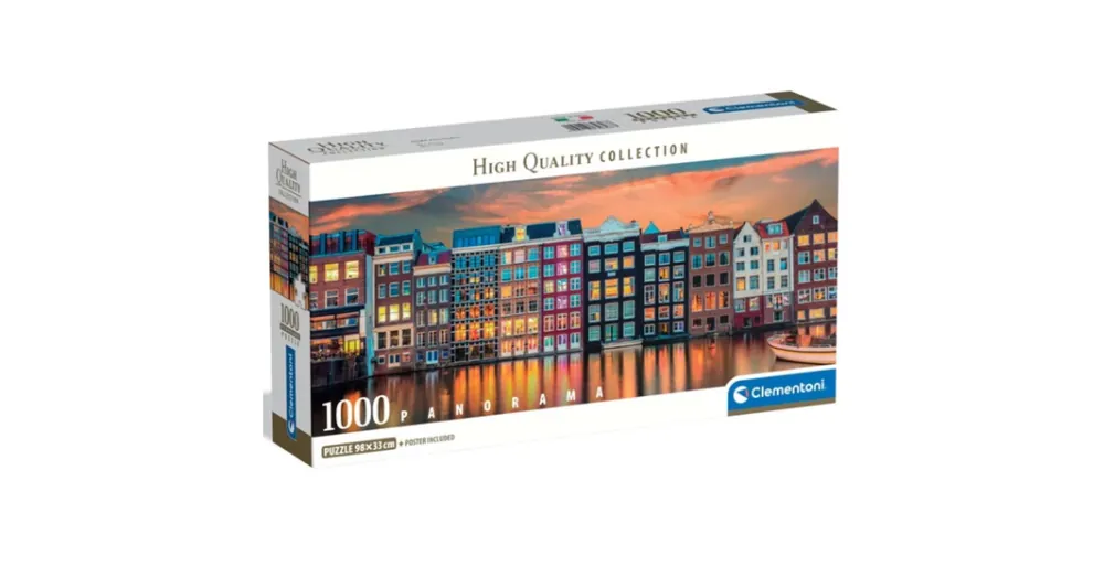 Fényes Amszterdam HQC panoráma 1000 db-os puzzle – Clementoni Népszerű